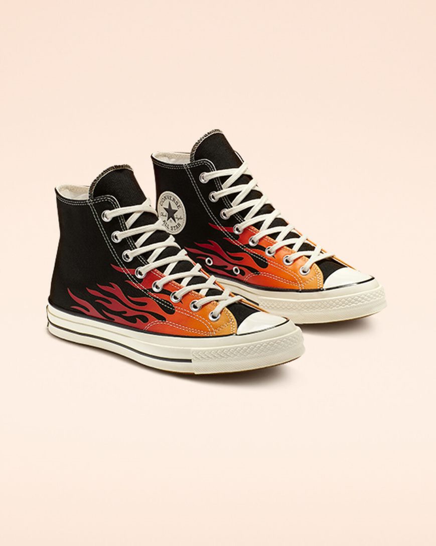 Tenisi Inalti Dama Converse Chuck 70 Archive Print Negrii Rosii | RO Z0XOF940